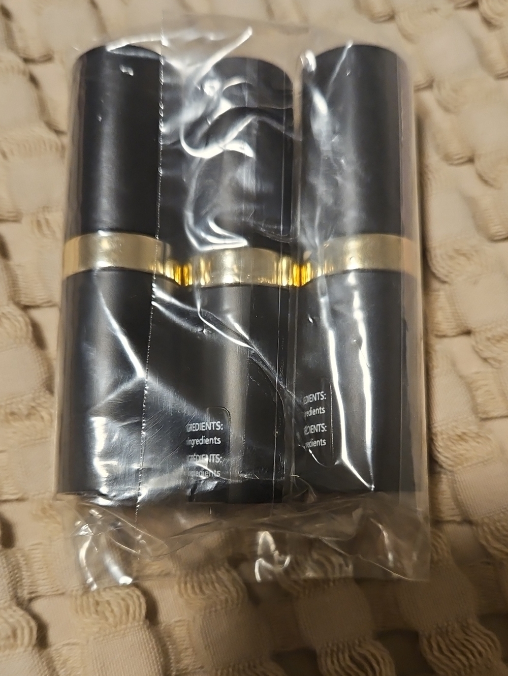 Hydrating Black Lip Balm Trio with Gold Accent